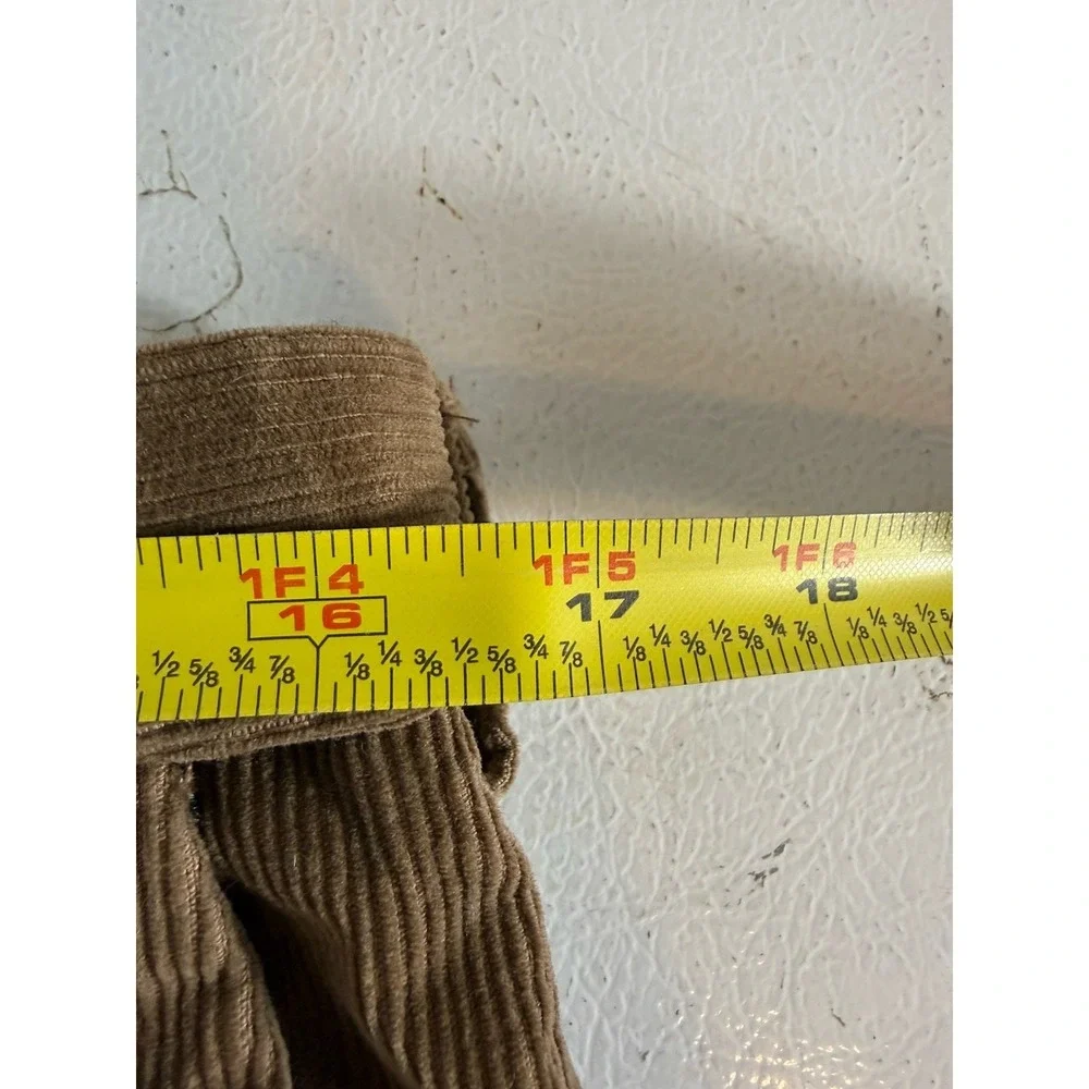 Straight‎ Corduroy Pants Men's 32 x 30 Brown Cotton Stretch Trousers